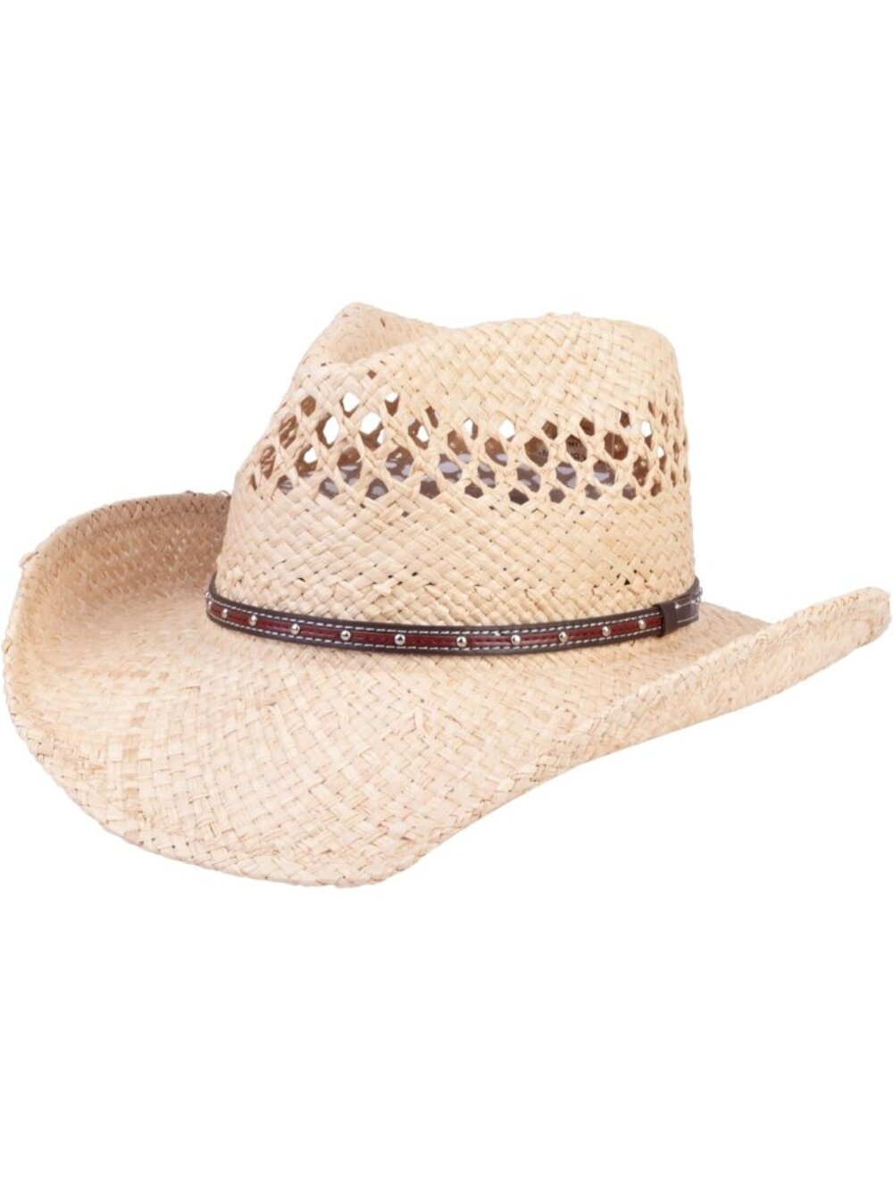 Unisex Beige Straw For Rancher Wide Brim Imported Cowboy Western Cowgirl Hat